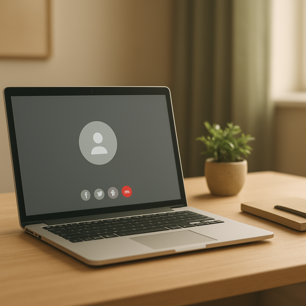 Notebook sobre uma mesa para atendimento por teleconsulta